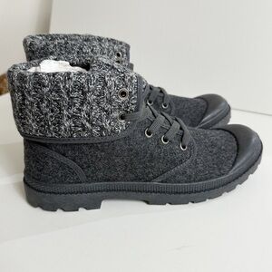 Rocket Dog Pilot Joshua Fabric Platoon Fabric Combat Moto Boot Womens 9 Charcoal